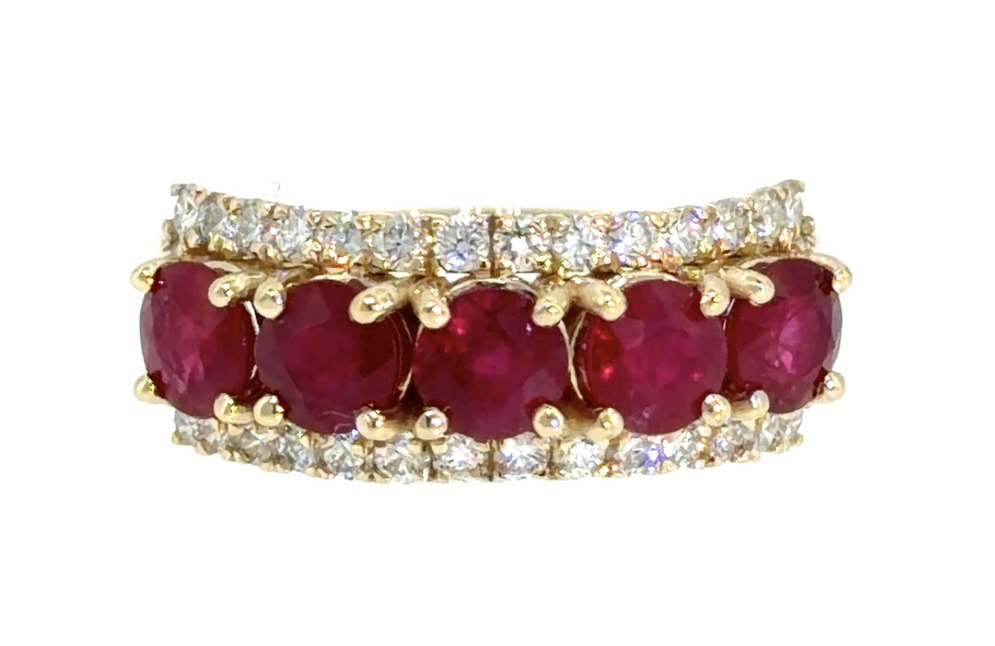 2.72ct Oval Ruby .62ct Diamond 14KY Gold Ring Band 4.63g 6.50 Size