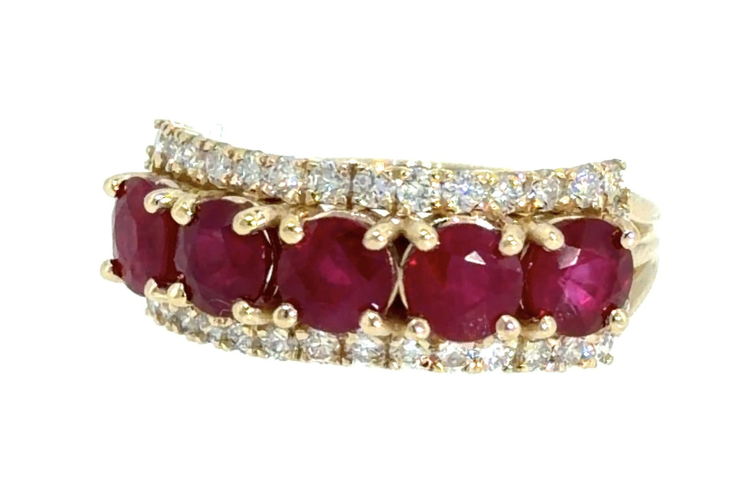 2.72ct Oval Ruby .62ct Diamond 14KY Gold Ring Band 4.63g 6.50 Size