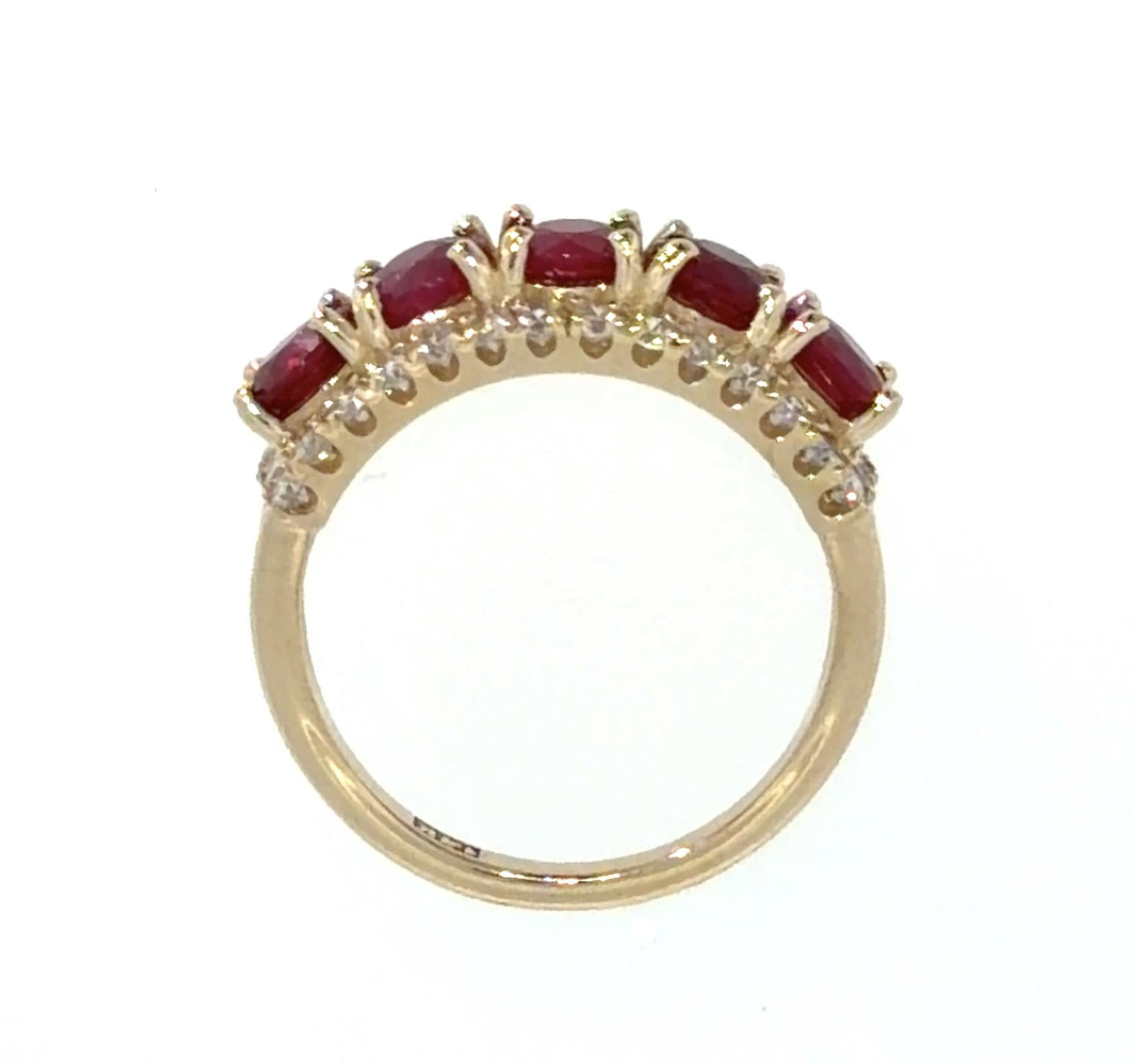 2.72ct Oval Ruby .62ct Diamond 14KY Gold Ring Band 4.63g 6.50 Size