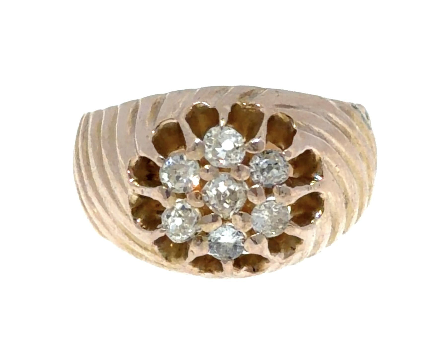 Victorian .70ct Diamond Belcher Ring (Antique 1890s) 18KY Gold Ring 6g Approxima
