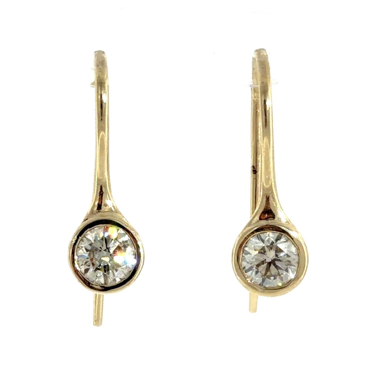 2.02ct (Two Diamonds, one diamond is an I SI2 (no cert) 14KY Stud Earrings 2.48g