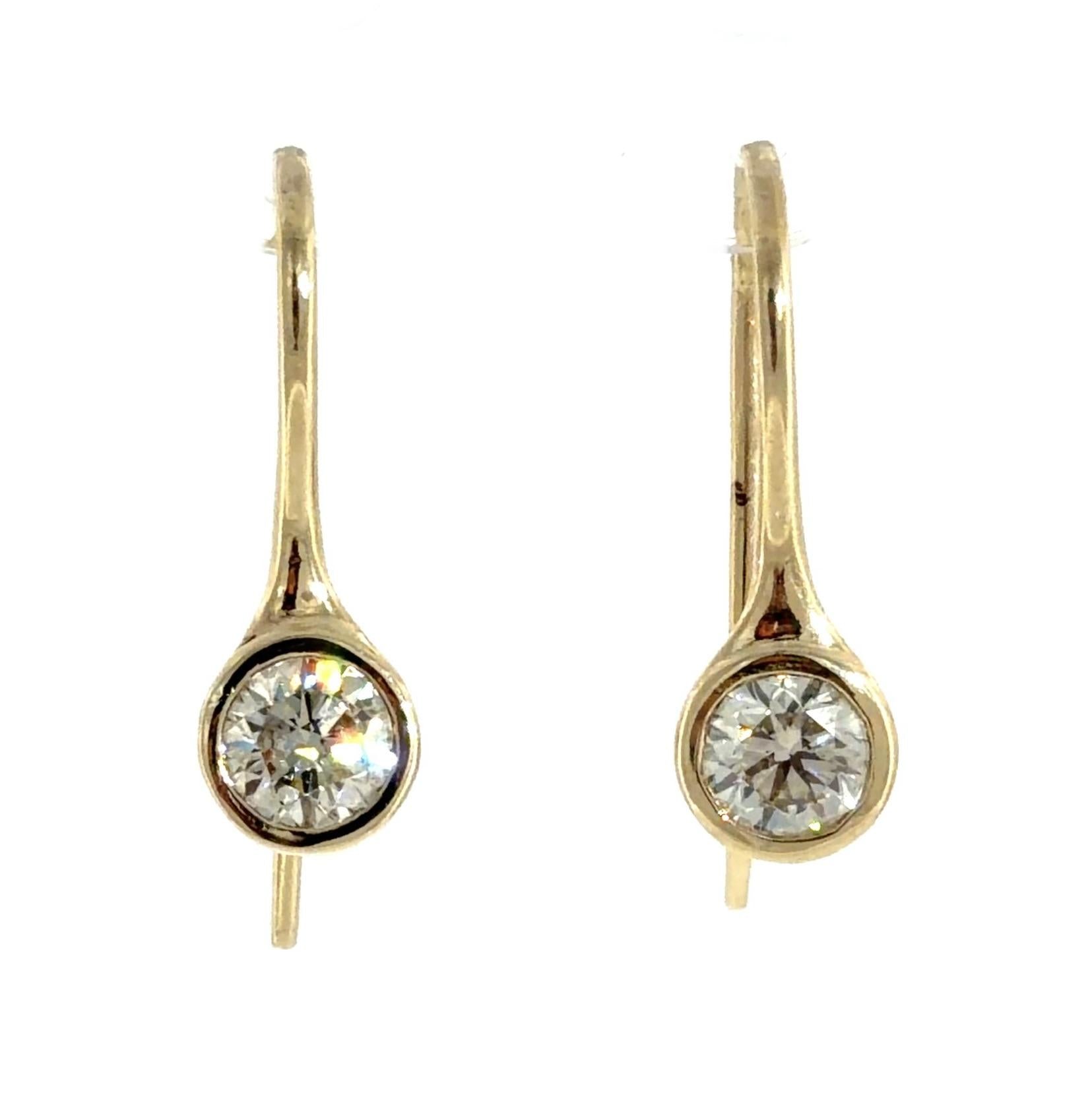 2.02ct (Two Diamonds, one diamond is an I SI2 (no cert) 14KY Stud Earrings 2.48g