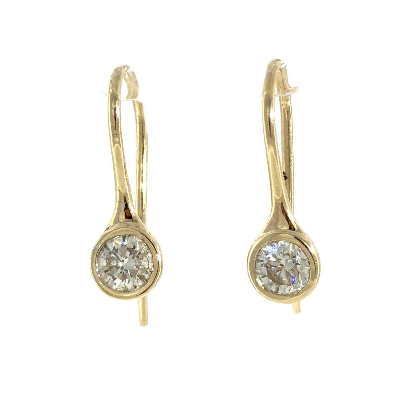 2.02ct (Two Diamonds, one diamond is an I SI2 (no cert) 14KY Stud Earrings 2.48g