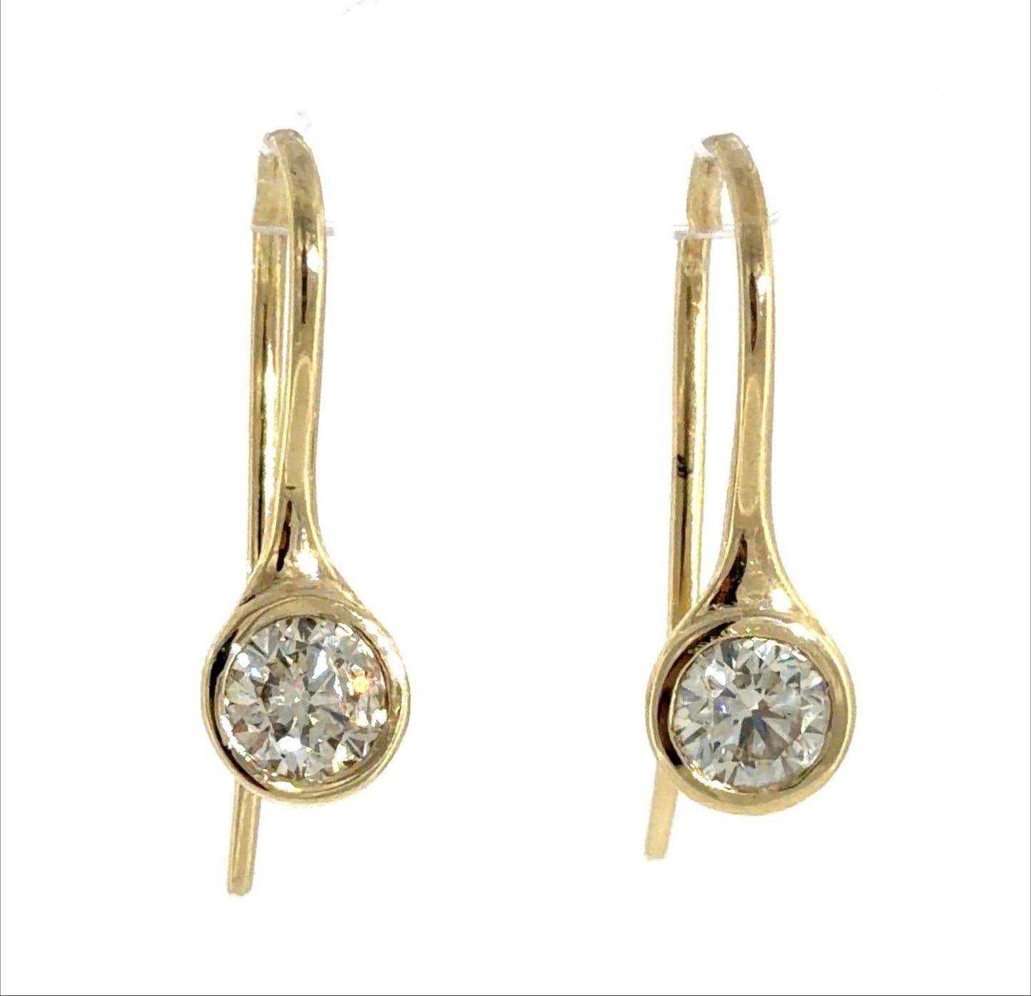 2.02ct (Two Diamonds, one diamond is an I SI2 (no cert) 14KY Stud Earrings 2.48g