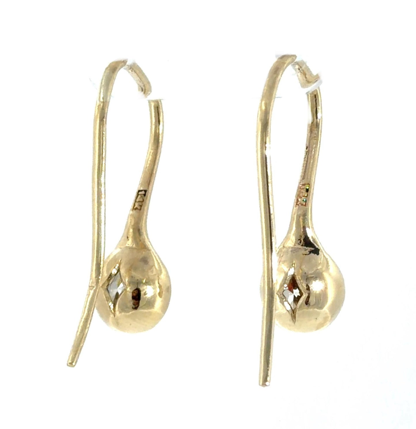 2.02ct (Two Diamonds, one diamond is an I SI2 (no cert) 14KY Stud Earrings 2.48g