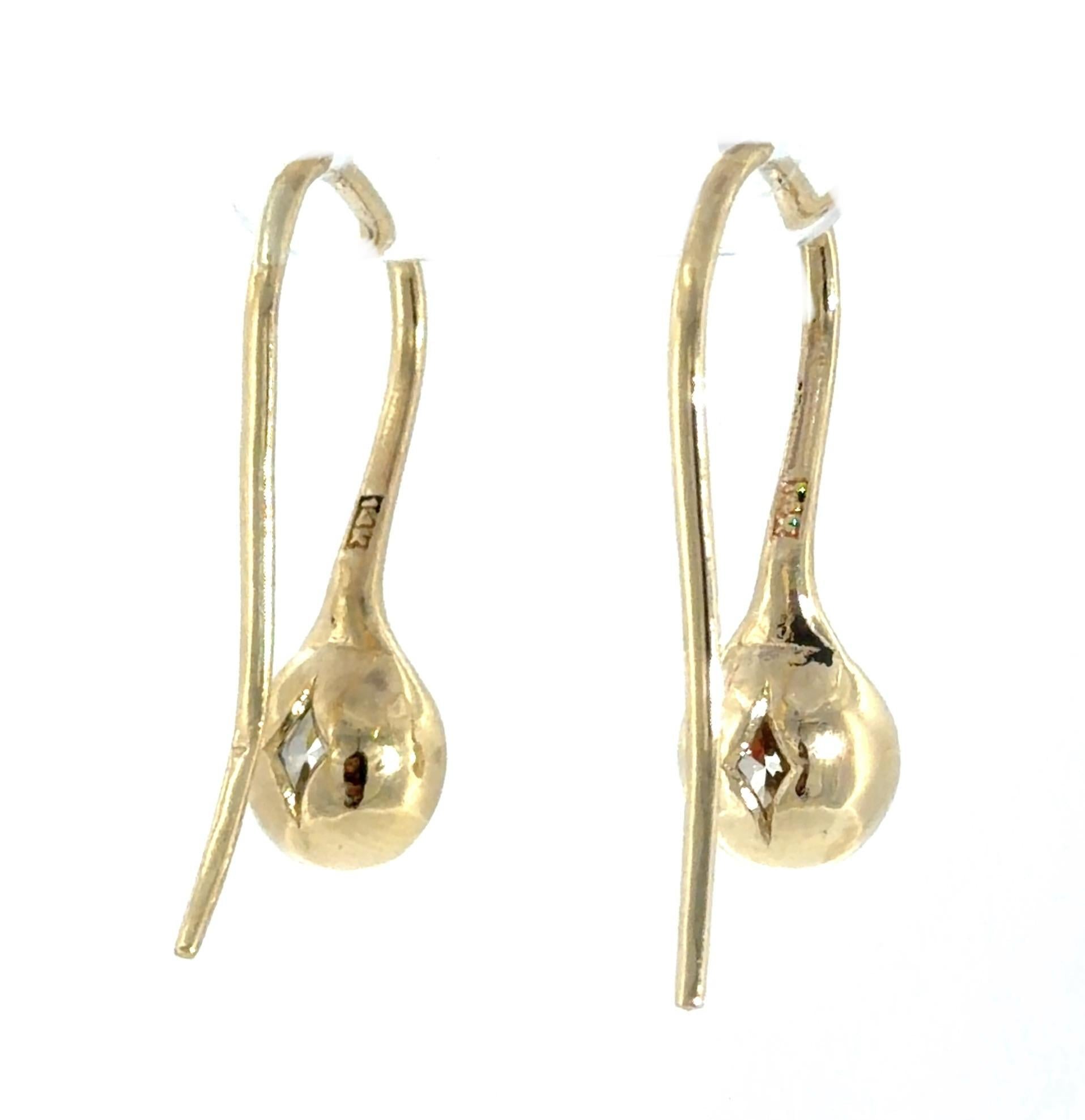 2.02ct (Two Diamonds, one diamond is an I SI2 (no cert) 14KY Stud Earrings 2.48g