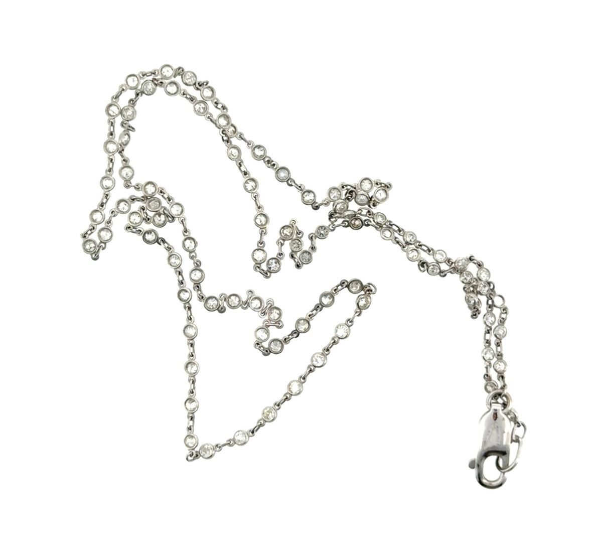 3.75ct Round Diamond Platinum+14KW Gold Necklace 7g 20.50"