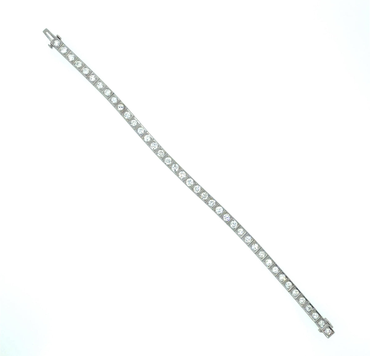 Art Deco PT 5.20ct Diamond Tennis Bracelet (Antique 1920s) 5.20ct Euro Dia