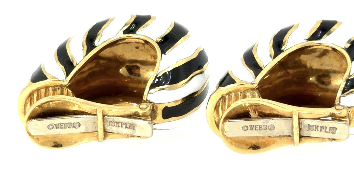 DAVID WEBB 18K Yellow Gold & Platinum Earrings Weighing 33.5 grams  1 – 1.25"