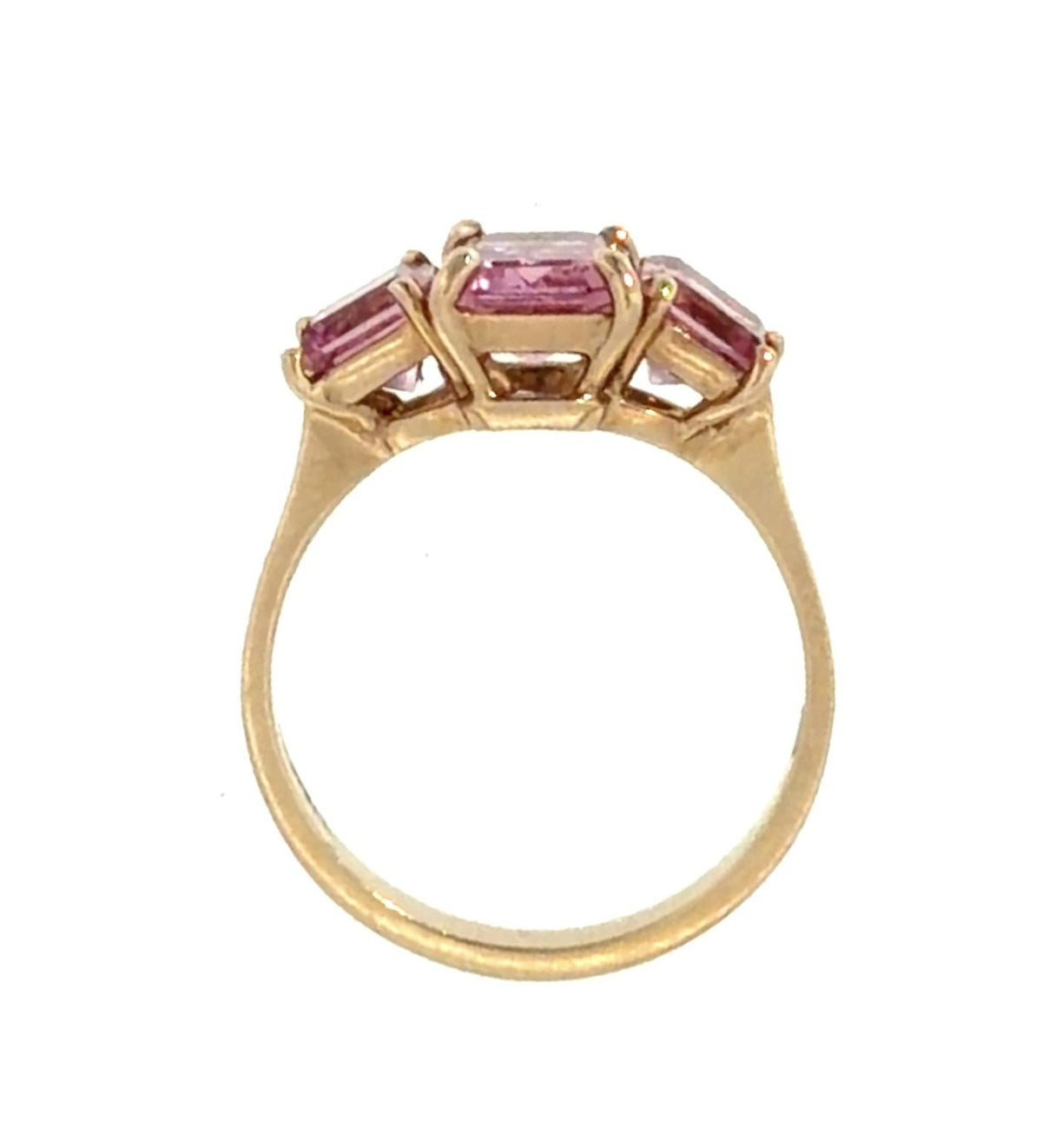 2ct Center Pink Spinel 14KY Gold Ring 1.60ct Side Spinel