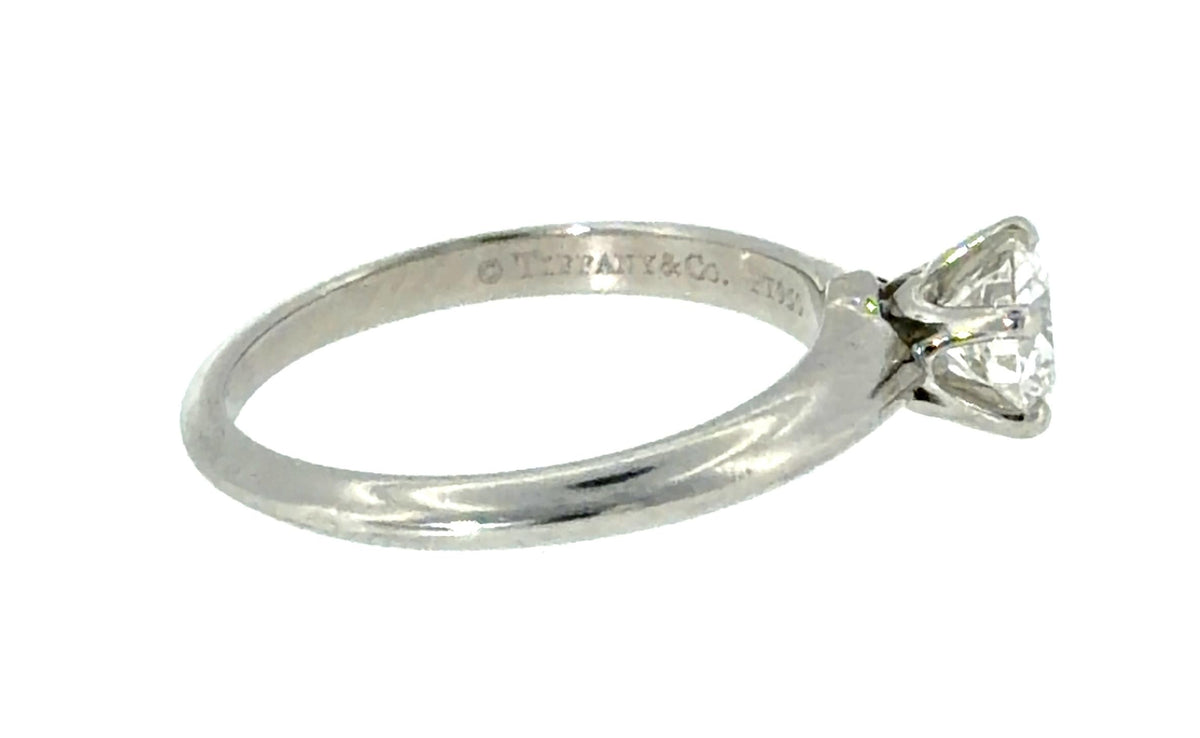 Original Tiffany & Co. .63ct (F-G VS1 No Cert) Round Diamond Platinum Ring