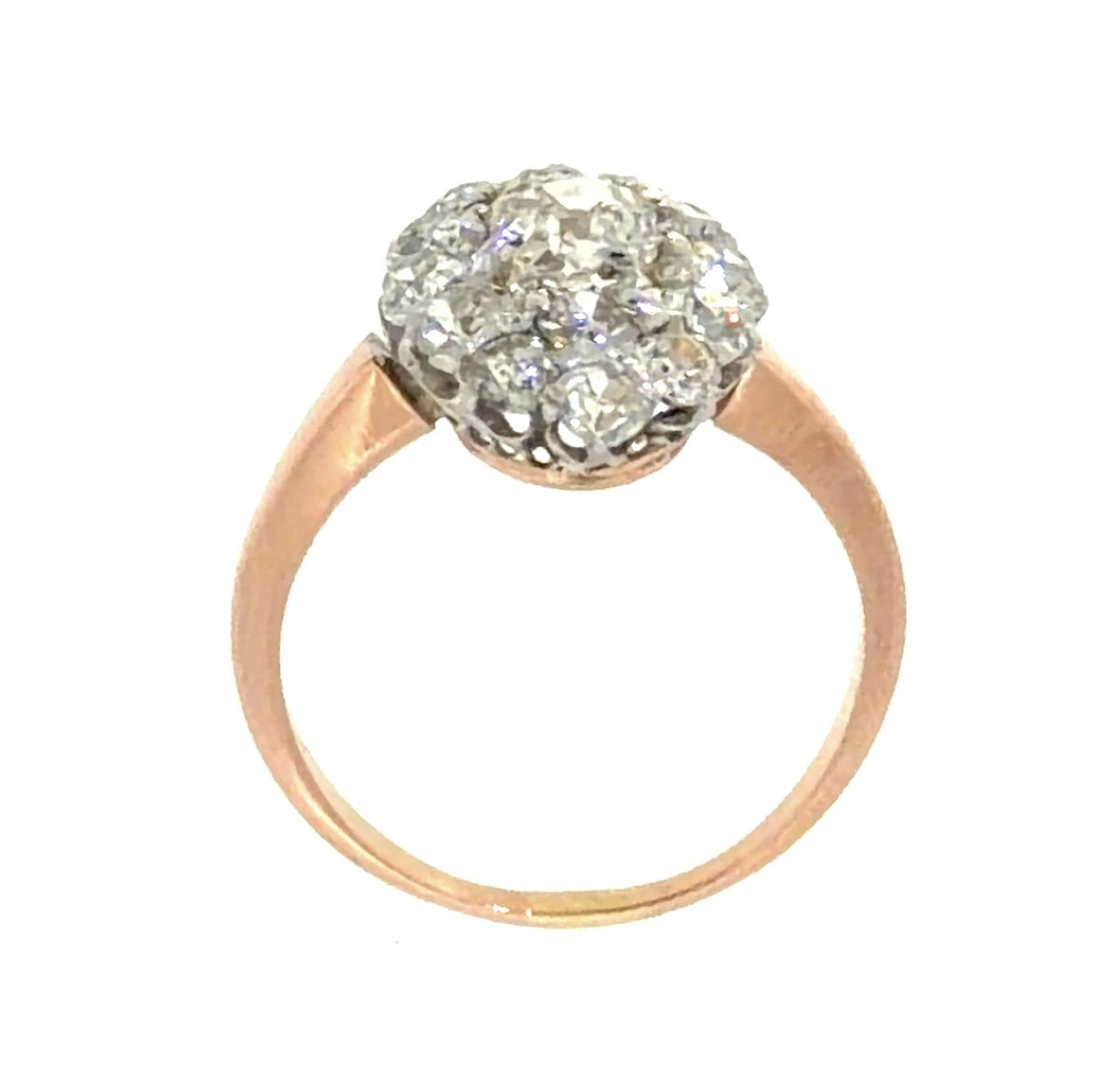 Original Edwardian .50ct Cushion Old Mine Center Diamond PT+18KY Gold Ring