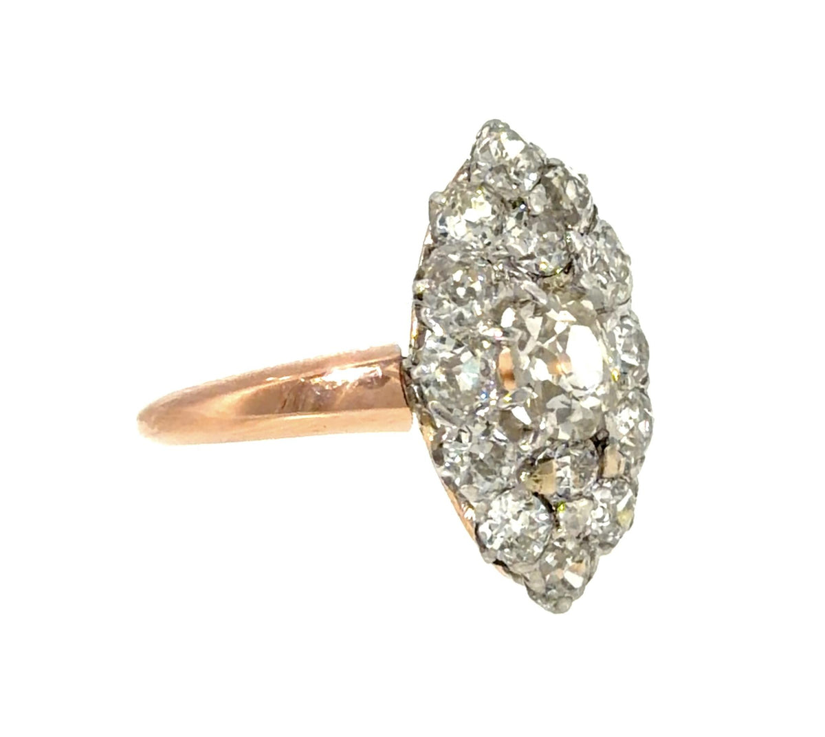 Original Edwardian .50ct Cushion Old Mine Center Diamond PT+18KY Gold Ring