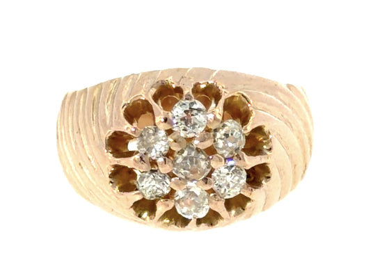 Original Victorian .78ct Old Mine Diamond 14KY Gold Ring (Antique 1880s) 6.97g