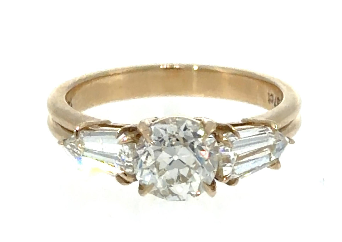 1.15ct European cut Diamond 14KY Gold Ring .81ct SD (H SI1 No Cert) 3.40g