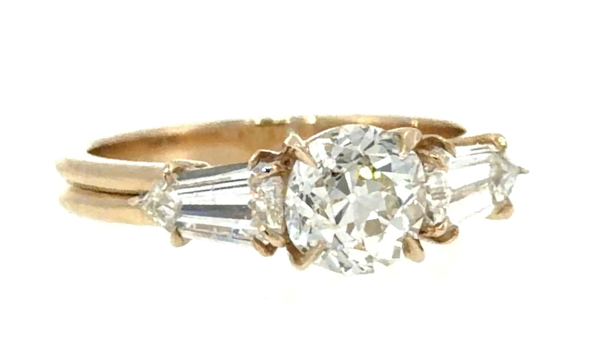 1.15ct European cut Diamond 14KY Gold Ring .81ct SD (H SI1 No Cert) 3.40g