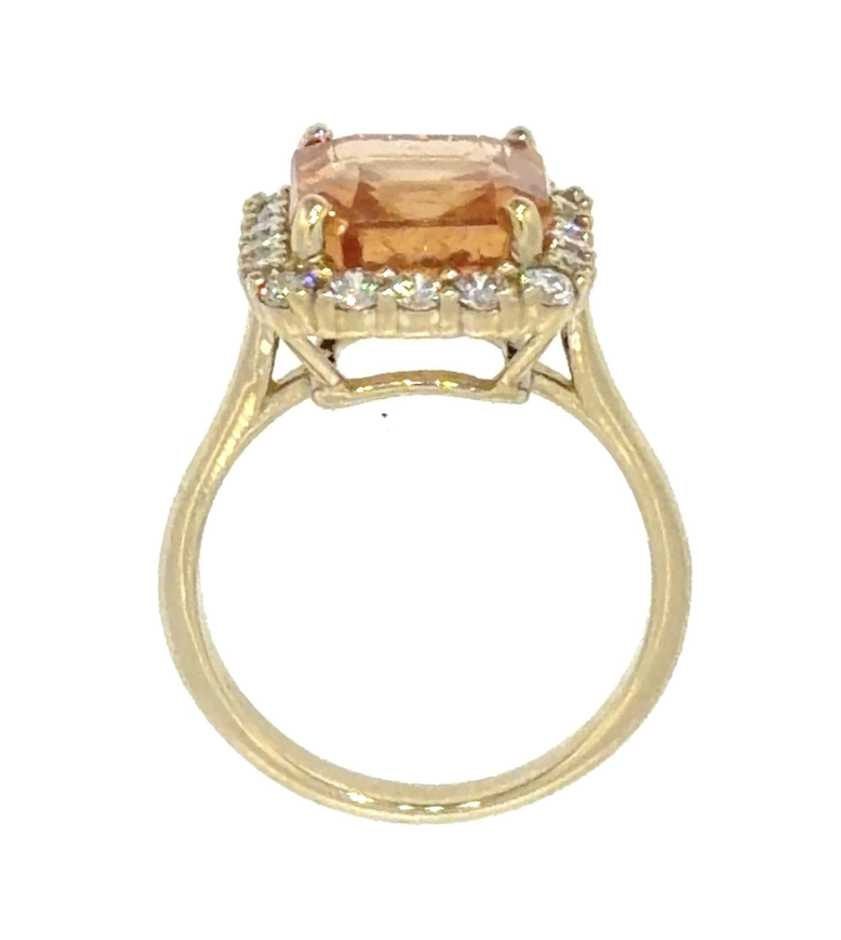 7.87ct Spessetite Garnet 1.10ct Diamond 14KY Gold Ring 6g 7.50 Size