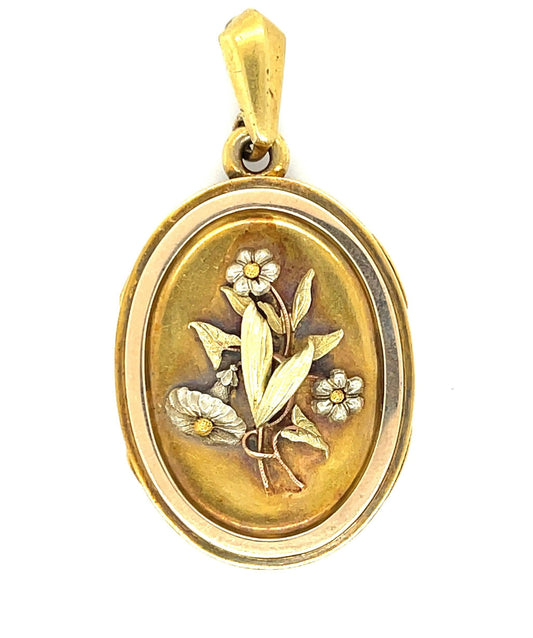 Victorian 14KY Flower Antique Locket (Circa 1880s)