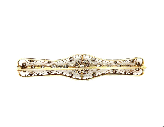 Victorian (Circa 1880s) 2ct Old Mine Cut Diamonds (35 Stones) Natural Pearls 14K