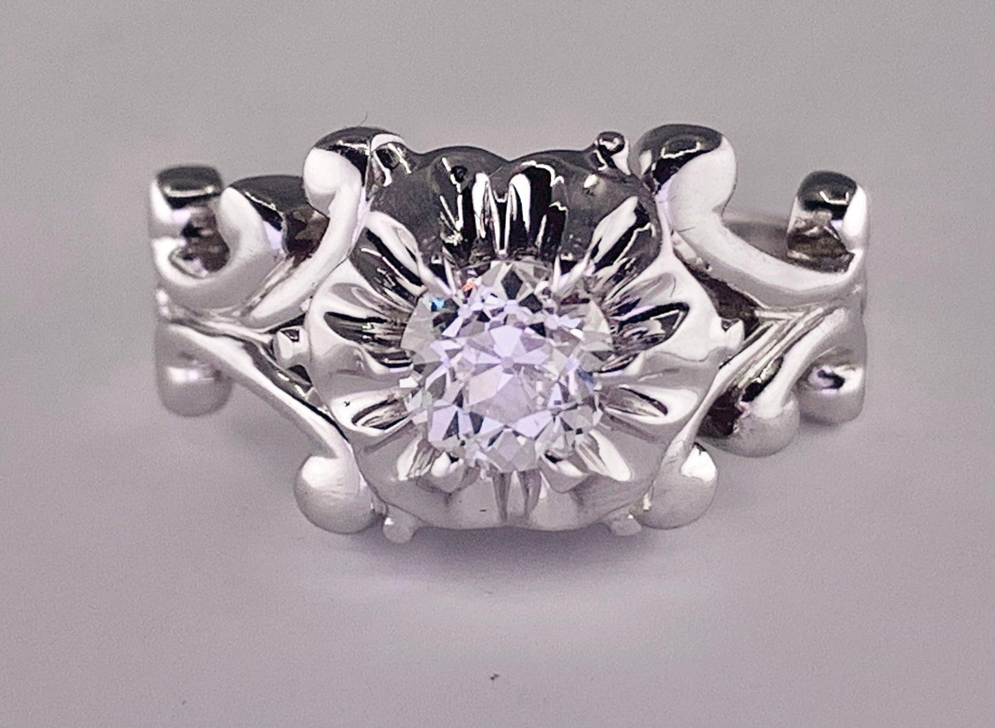 14K White Gold | G Color SI1 Clarity Euro Diamond .70 carats 14KW Ring