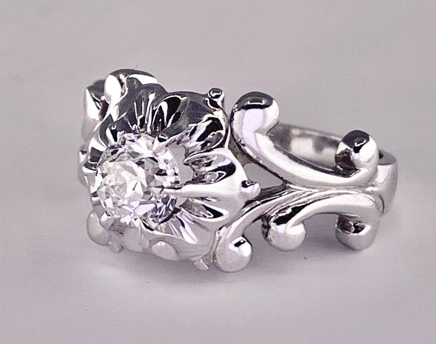 14K White Gold | G Color SI1 Clarity Euro Diamond .70 carats 14KW Ring