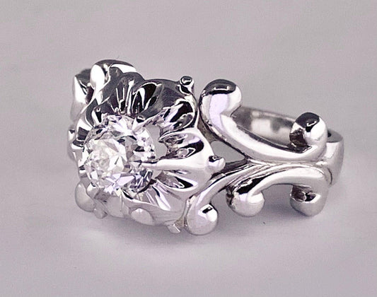 14K White Gold | G Color SI1 Clarity Euro Diamond .70 carats 14KW Ring