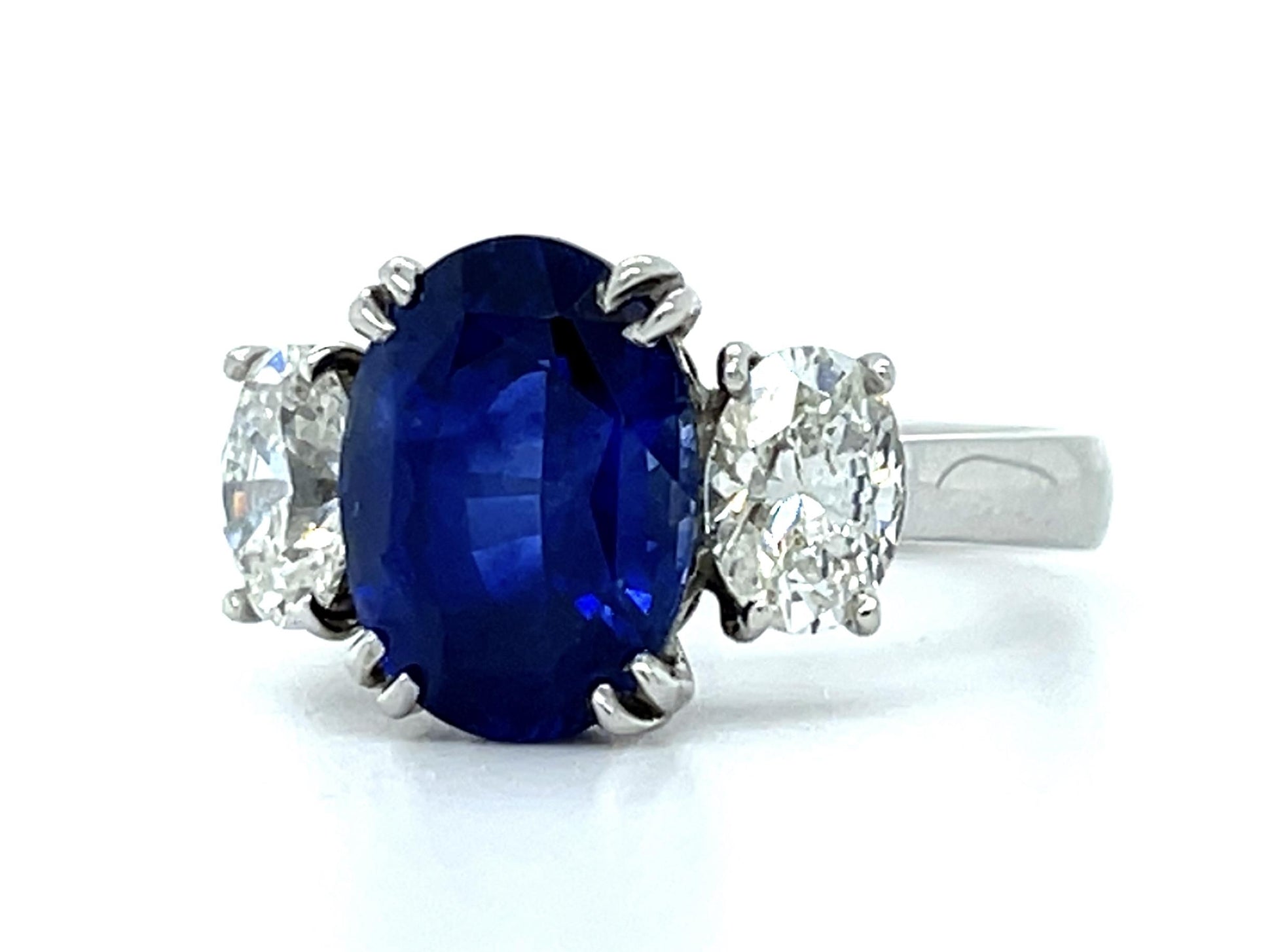 PT Sri Lanka Heated Sapphire H VS (No Cert) Dia Ring 6.6gr 4.32ct(sap) 1.05ct SD