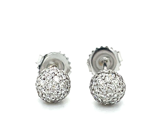 1ct Diamond 18KW Stud Earrings 2.67g