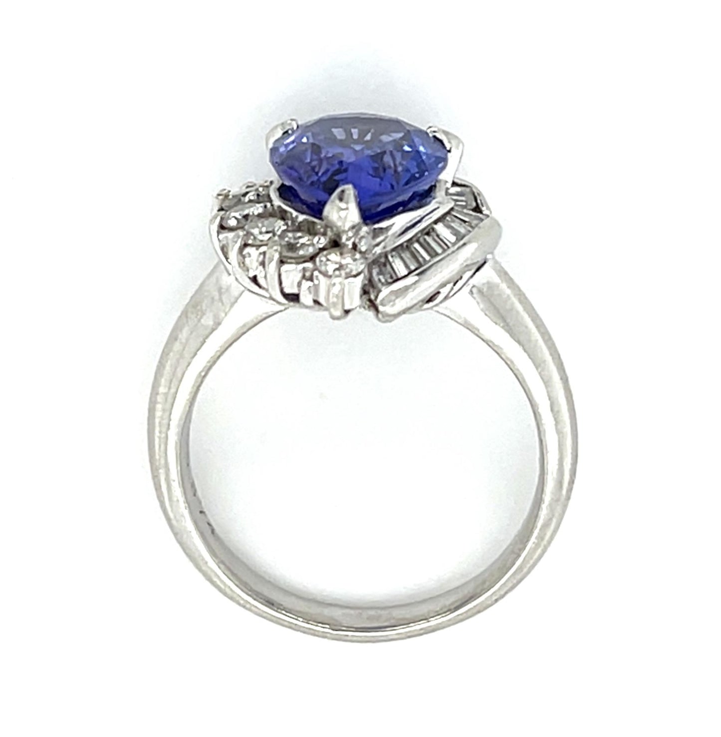 3.74ct Oval Sapphire .58ct Diamond Platinum Ring 9.58g 6.50 Size