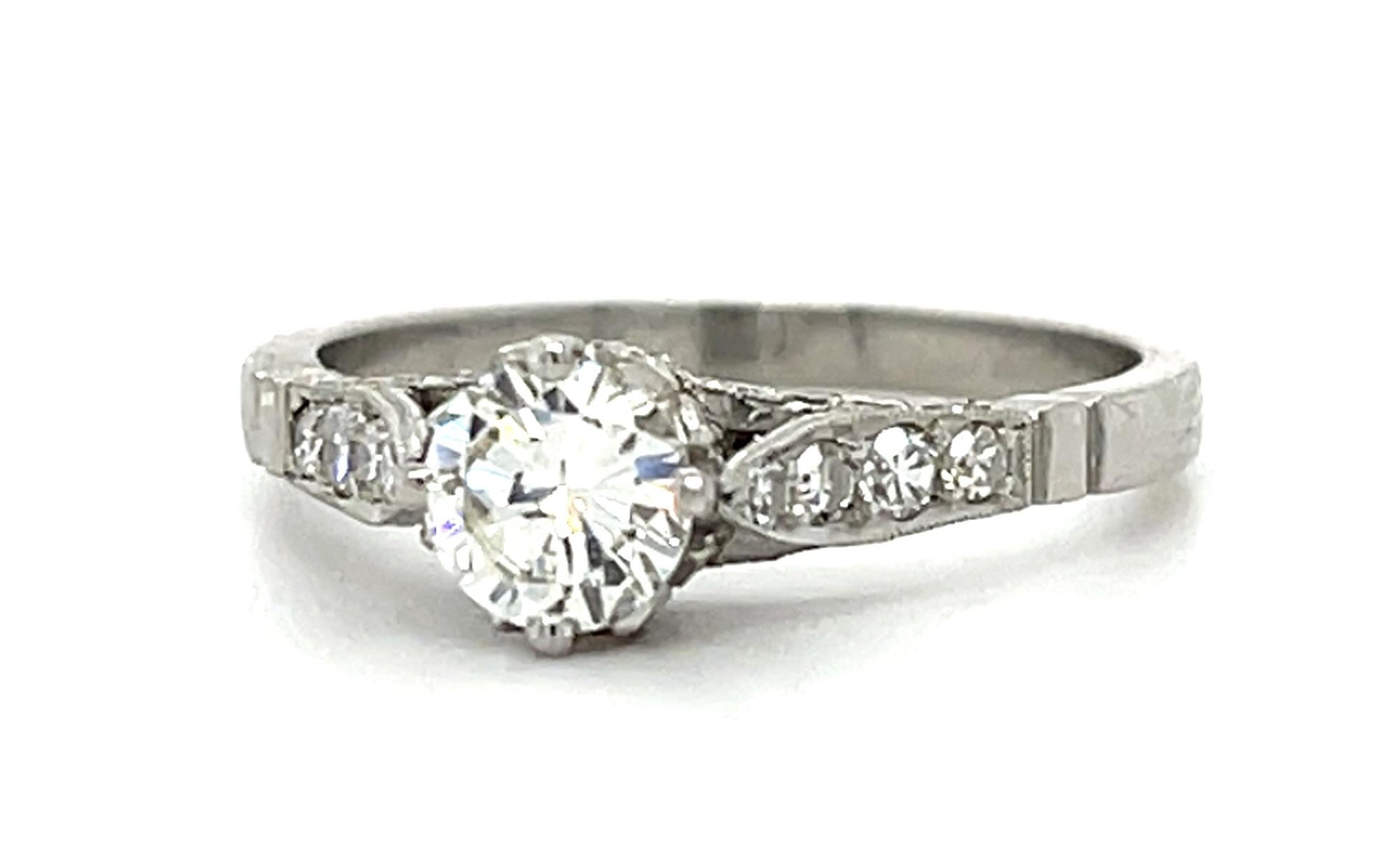.78ct H-I SI1 Round Diamond (No Cert) Platinum Handmade Ring .72ct SD 4.01g