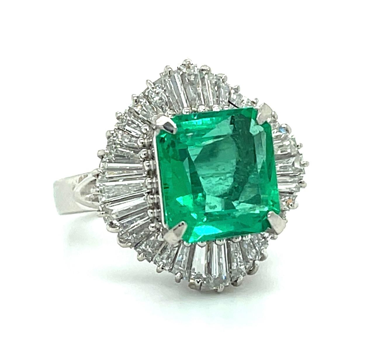 3.23ct F2 Colombian GIA 1.86ct Diamond Platinum Ring 11.60g 5.25 Size