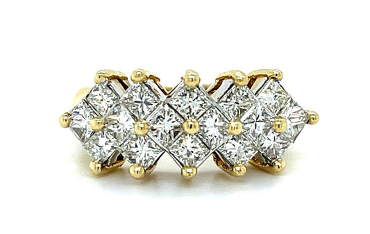 3ct Diamond H VS 14KY Ring 8.93g 6.75 Size