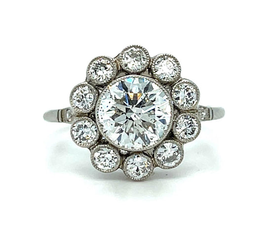 1.48ct Transitional Diamond Platinum Handmade Ring 1.20ct SD 7.75 Size 4.35g