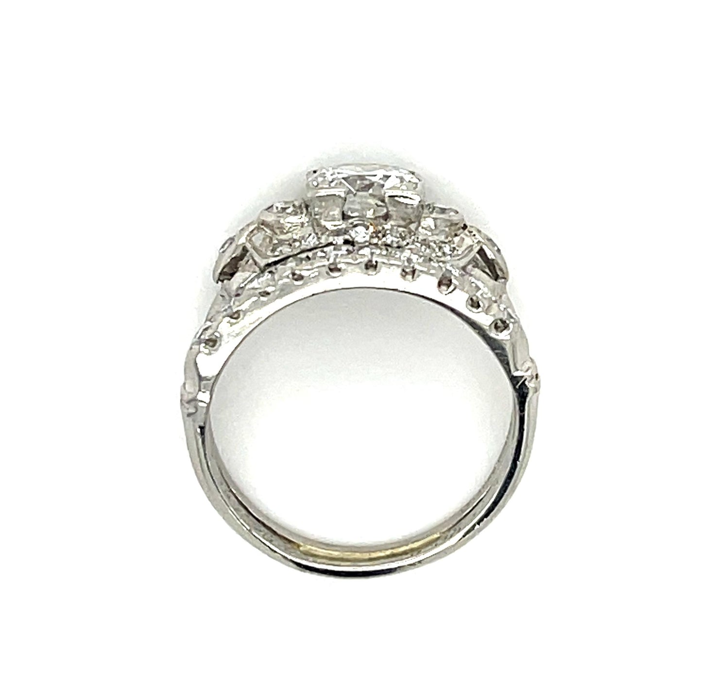 Art Deco .80ct OEC Diamond PT Antique Ring (c 1920s) .50ct SD 5.75 Size 5.15g