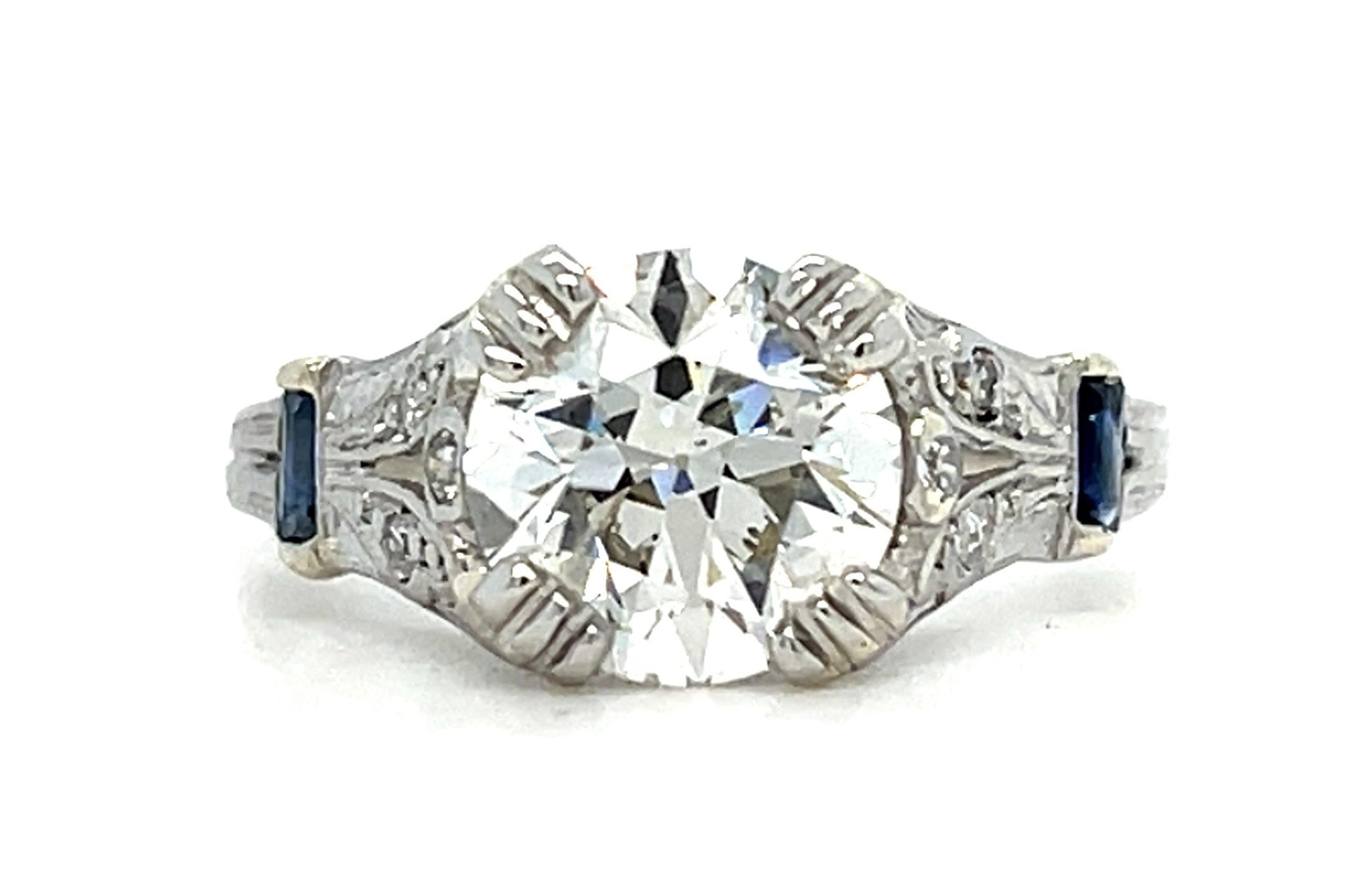 Art Deco 1.84ct OEC Diamond Platinum Ring (Antique 1920s)