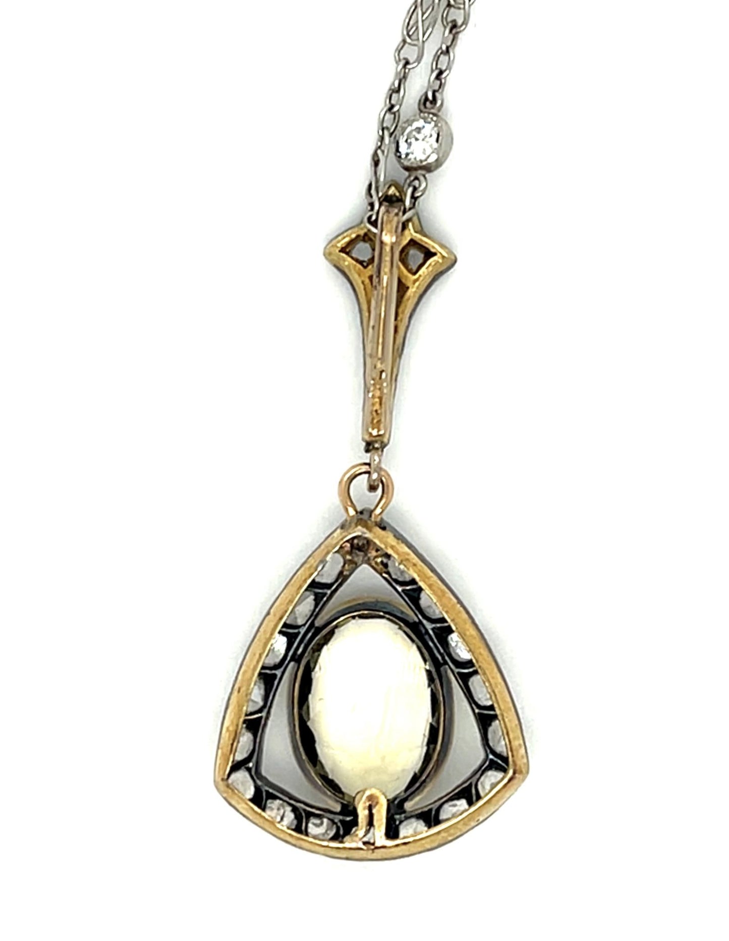 Victorian 1.50ct Yellow Pear Diamond 14KY+Silver Pendant (Antique 1890s) 5.29g