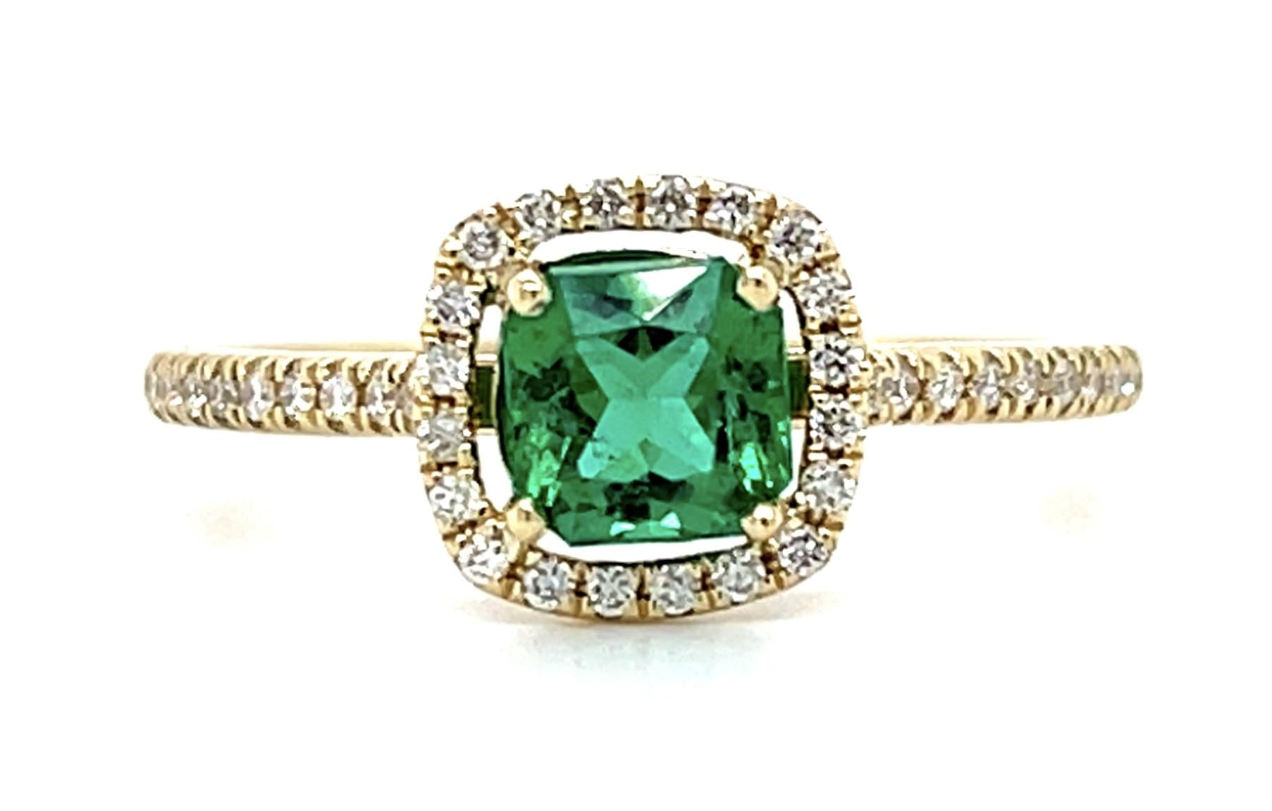 .57ct Zambian Emerald (No Cert) .15ct Diamond 14KY Ring