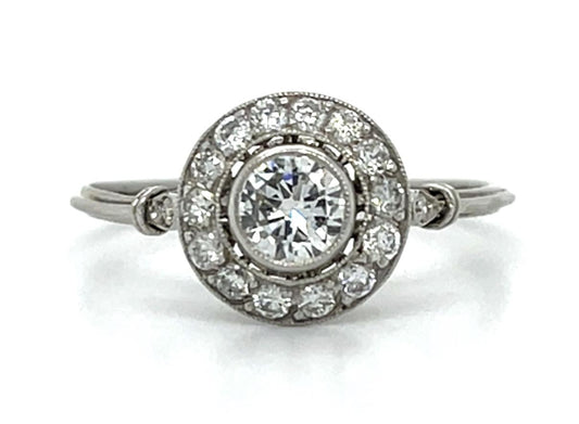 .33ct Round Diamond Platinum Handmade Ring .40ct SD 2.10g 7.50 Size