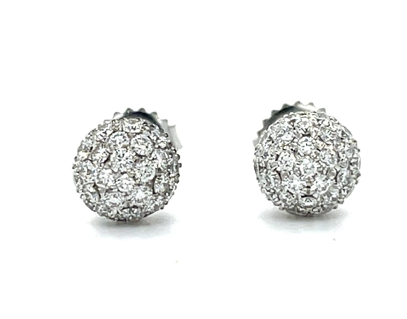 2ct Diamonds 18KW Stud Earrings 2.42g