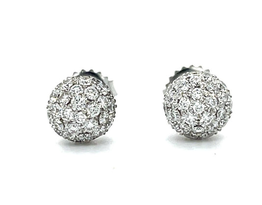 2ct Diamonds 18KW Stud Earrings 2.42g