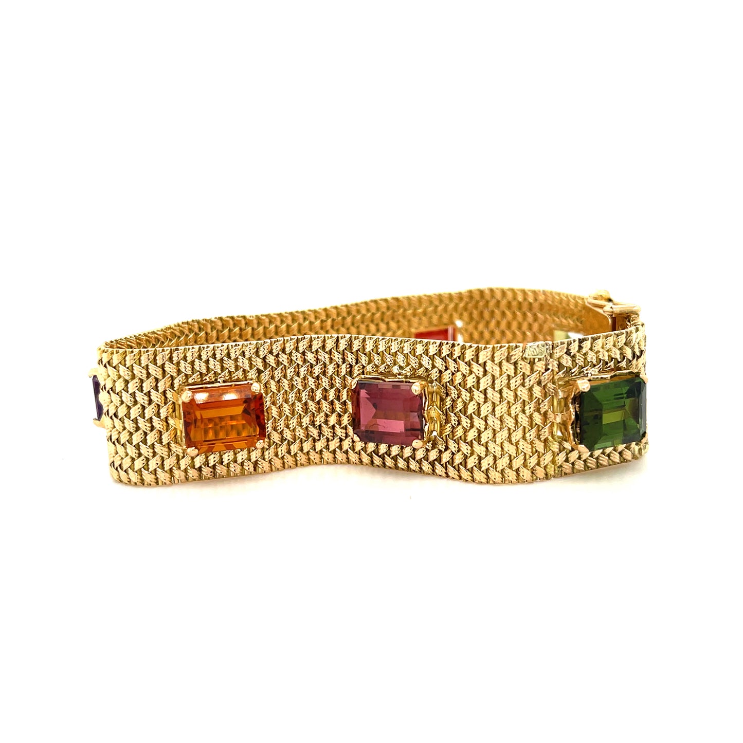 24ct Gemstones 18KY Vintage Bracelet (Circa 1960s)