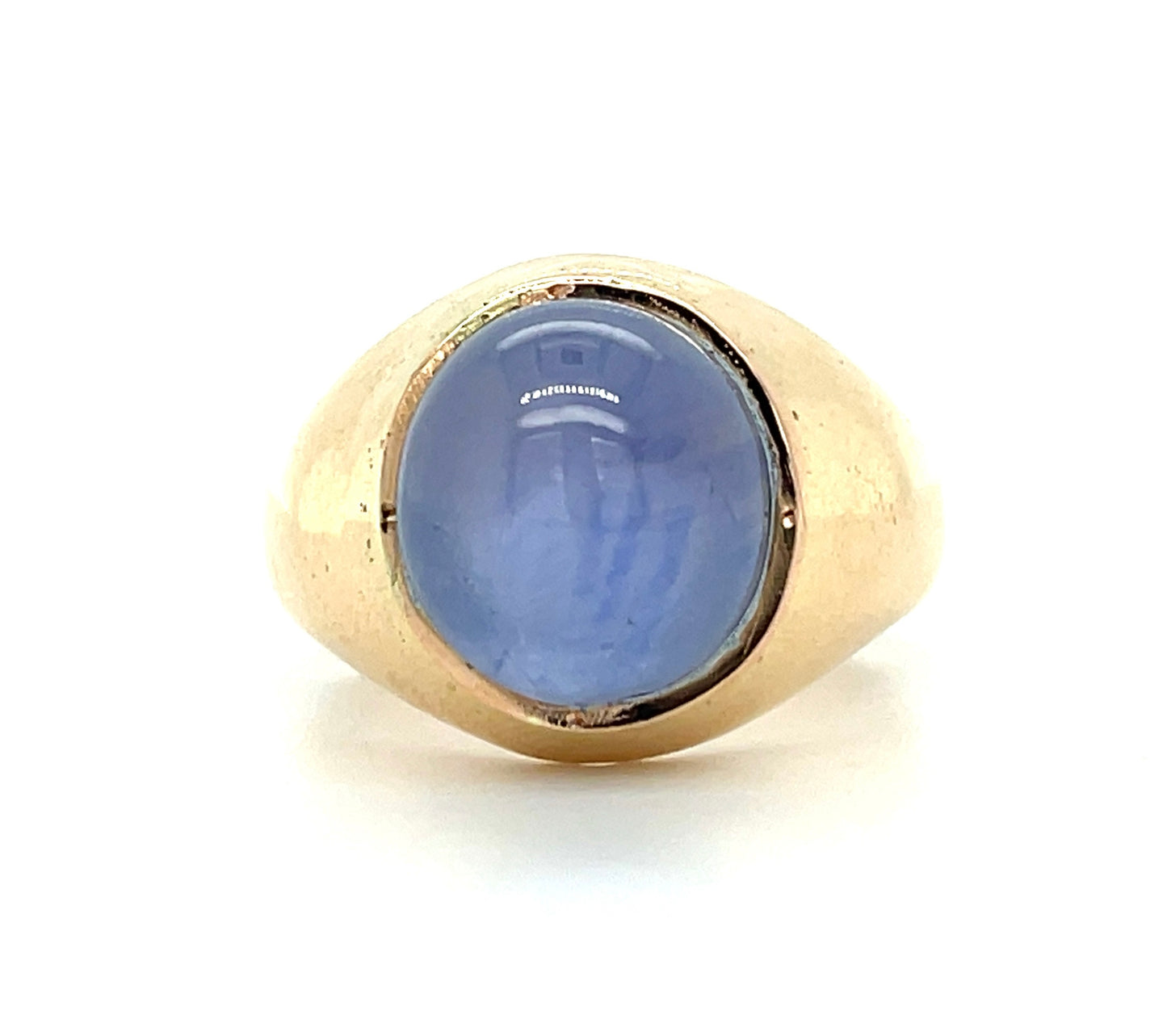 12.90ct Blue Star Sapphire (Weak Star) 14KY Men's Vintage Ring (Circa 1960s)