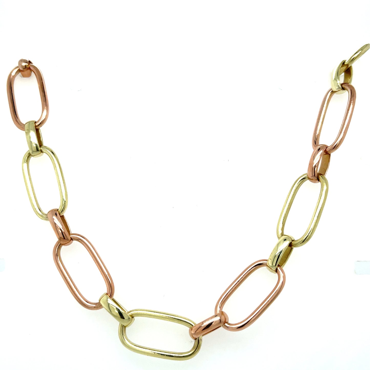 Retro (Circa 1940s) 14KY Green+Rose Gold Vintage Bracelet