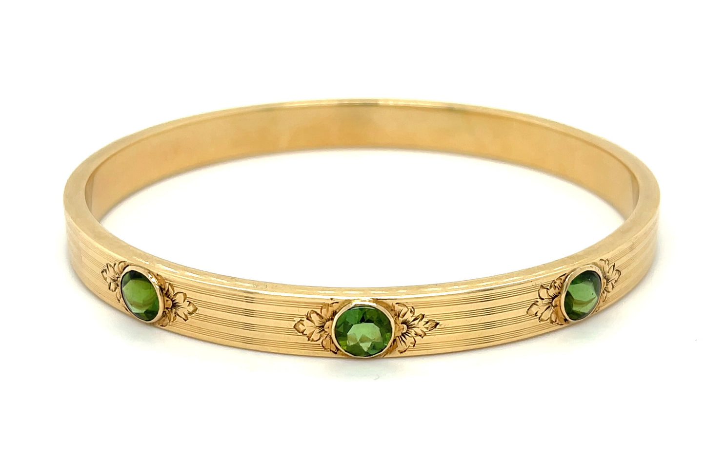 Peridot 14KY Antique Bangle Bracelet (Circa 1920s)