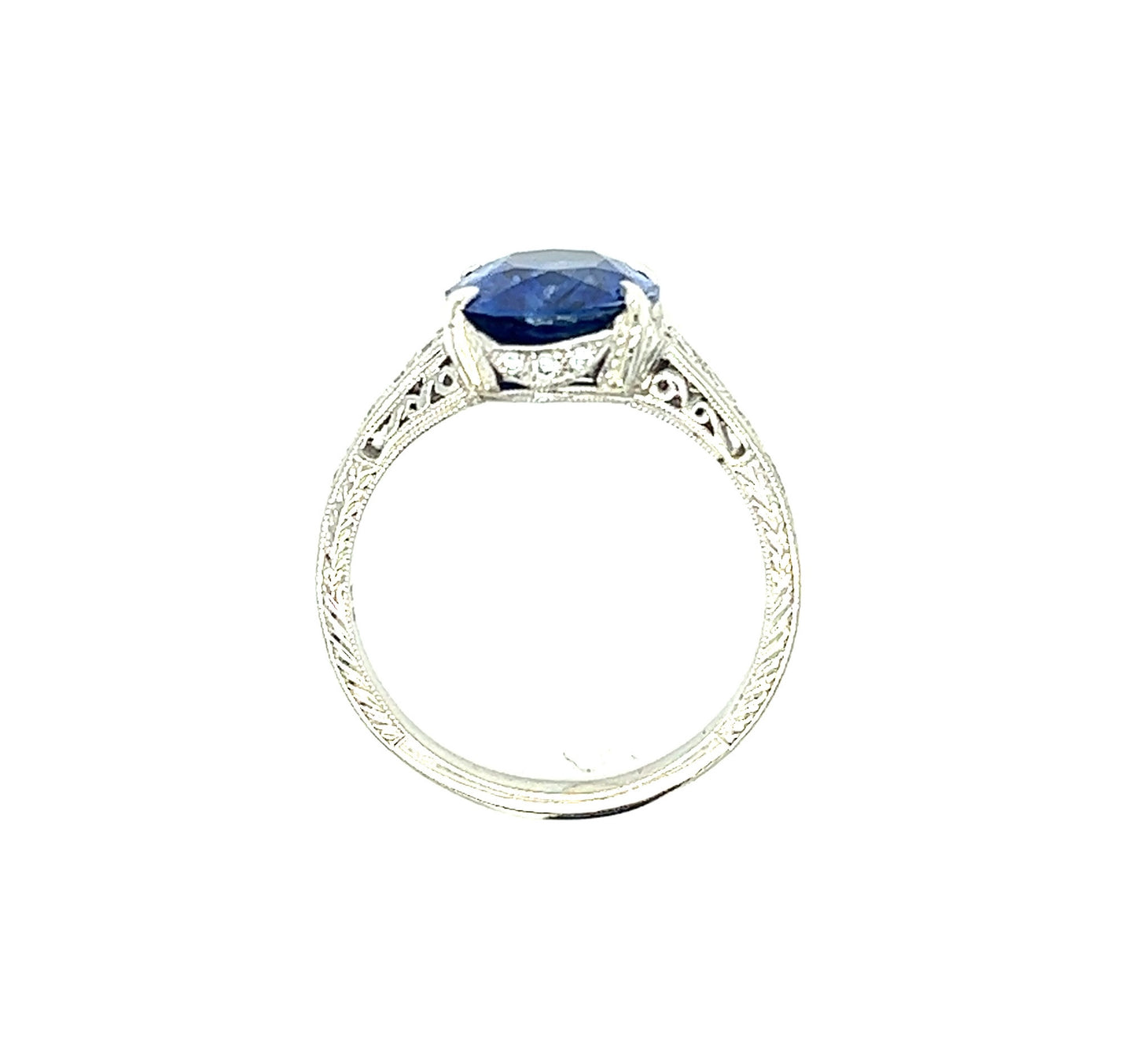 3.30ct Sapphire and 0.20ctw Diamond Platinum Ring