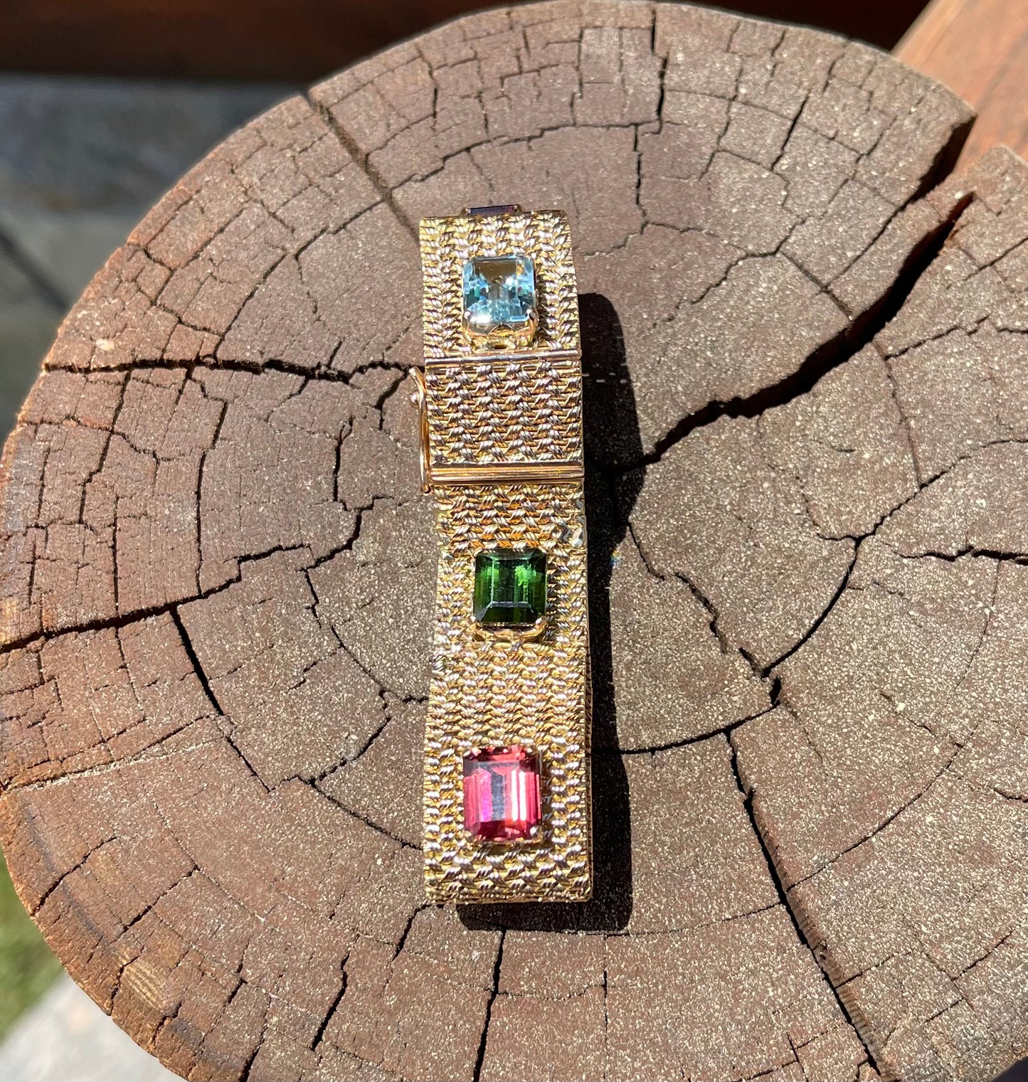 24ct Gemstones 18KY Vintage Bracelet (Circa 1960s)