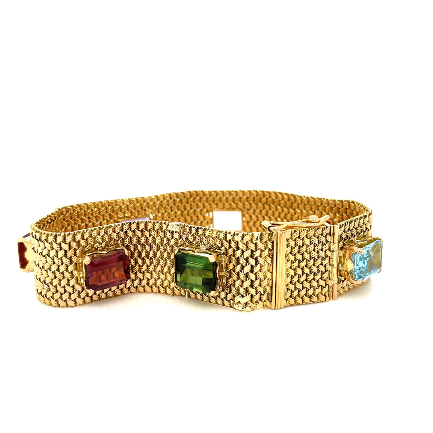 24ct Gemstones 18KY Vintage Bracelet (Circa 1960s)