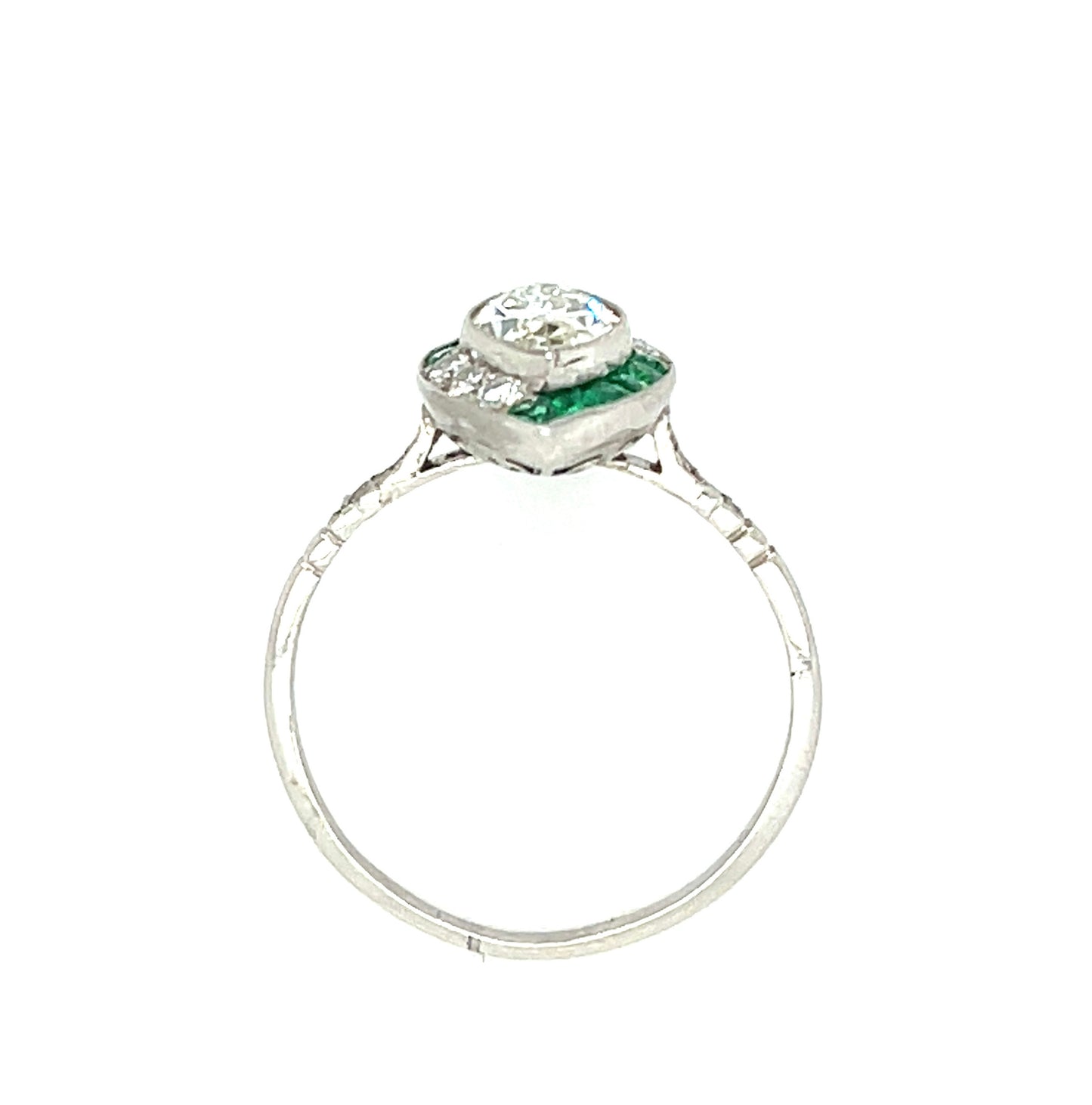 .94ct Marquise Diamond .46ct Calibre Emeralds .24ct SD Platinum Handmade Ring