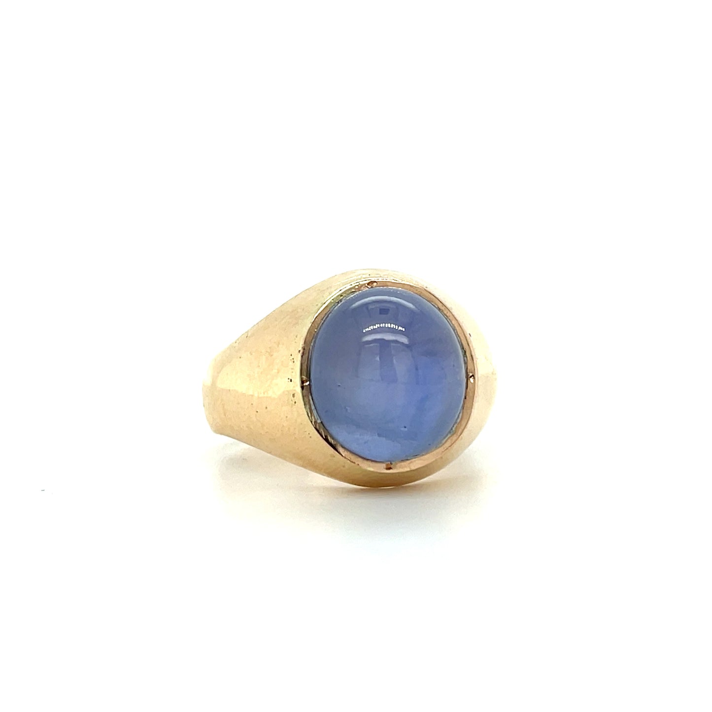 12.90ct Blue Star Sapphire (Weak Star) 14KY Men's Vintage Ring (Circa 1960s)