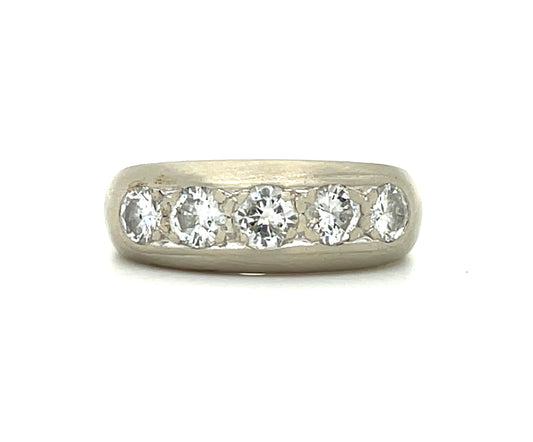 1.10ct Diamond 14KW Vintage Men's Band (Circa 1960s)